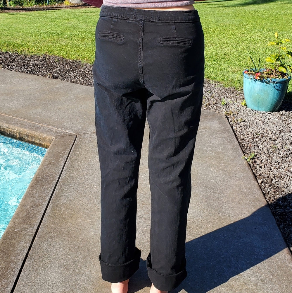 NYDJ black boots cut jeans sz 12 mid rise waist - Picture 4 of 12